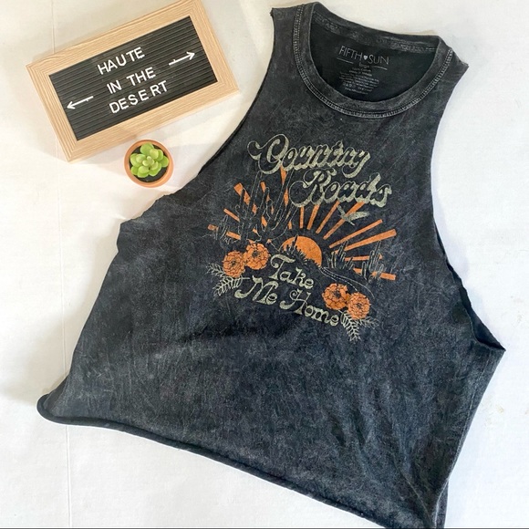 5th Sun Tops - 5th Sun Country Roads Take Me Home cut out tank L